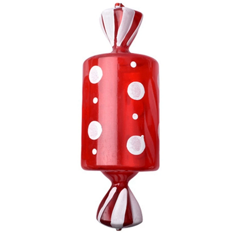 

2 Pcs Scene Layout Gift Ornaments Pendant Ornaments Red and White Transparent Painted Candy Props-A & B CNIM Hot