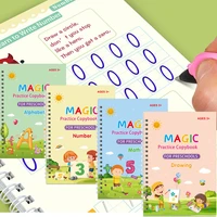 4 copybooks magic practice book childrens toy writing sticker reusable free wiping english maths drawing childrens toy writing