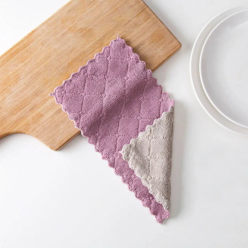 Purple Мода Супер Абсорбирующая Ткань микрофибра кухня высокая-эффективная посуда домашнее полотенце для уборки Чистящая прокладка гаджеты - Цвет: Purple
