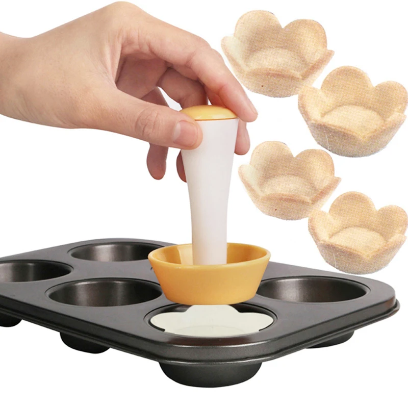 TTLIFE Plastic Pastry Tamper Tart Shell Molds Cutter Flower/Round Dough Cookie Set Cupcake Muffin Mold | Дом и сад