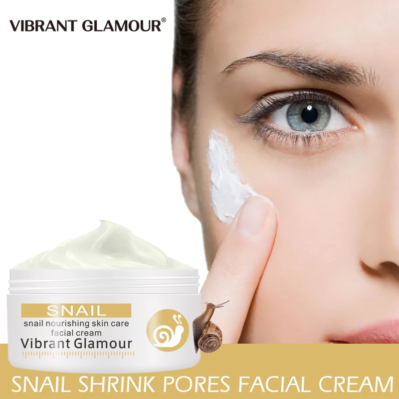 

VIBRANT GLAMOUR Snail Face Cream Aloe Treatment Acne Scar Shrink Pores Facial Cream Moisturizing Anti-Aging Wrinkle Repair Cream