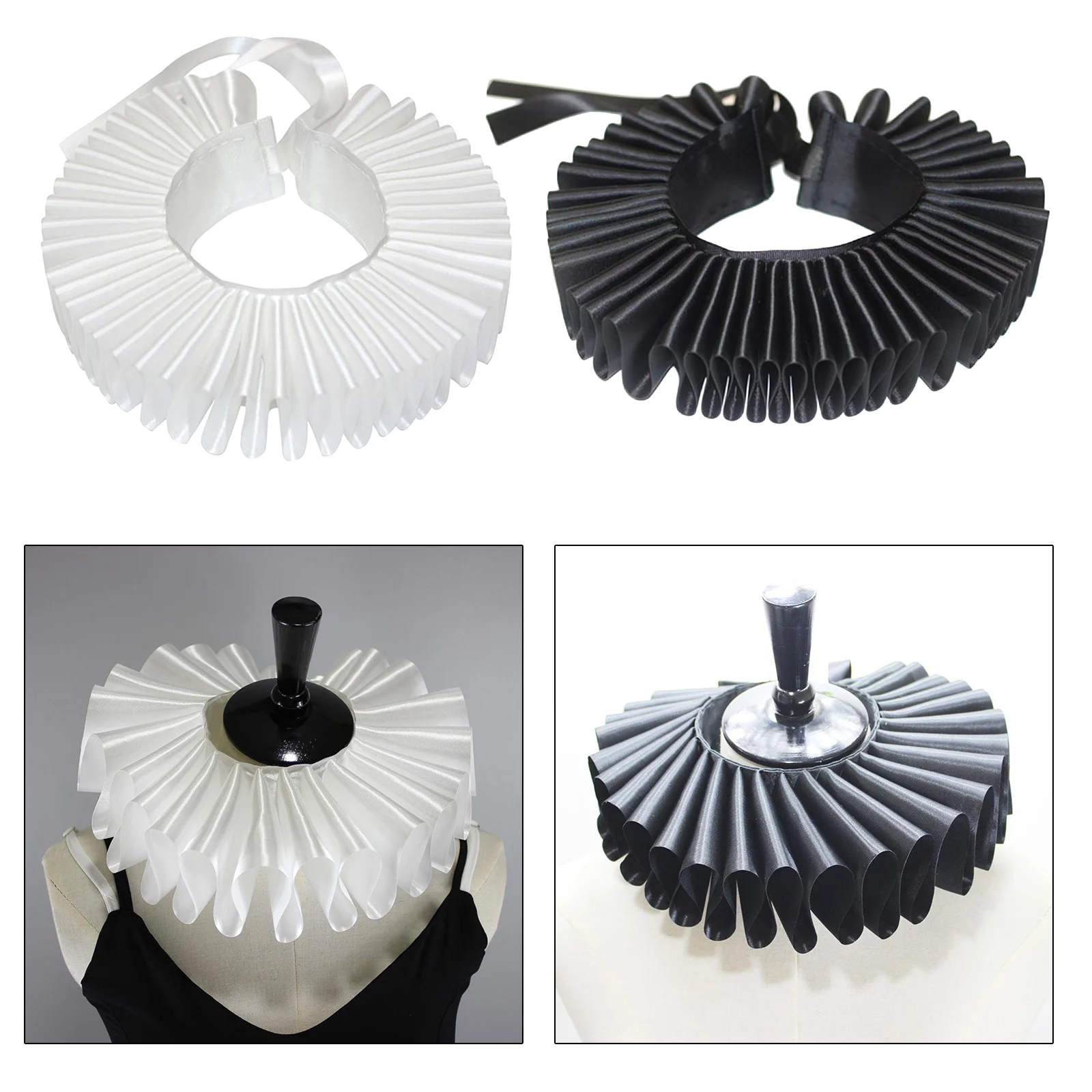 Атласный шарф в викторианском стиле с оборками |