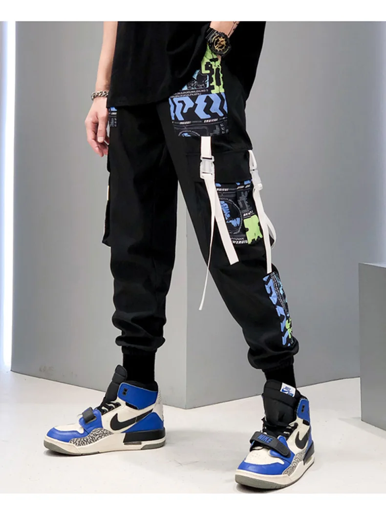 2021 модная уличная одежда Swag мужские светоотражающие свободные брюки карго в