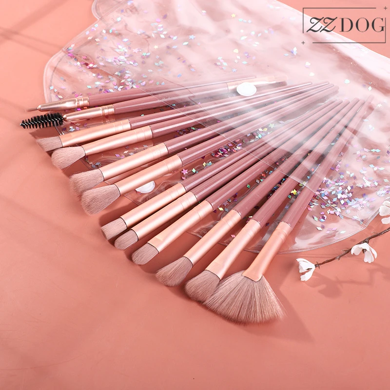 

ZZDOG 12pcs Professional Details Eyeshadow Makeup Brush Set With Storage Bag Blending Eyeliner Eyelash Eyebrow Highlight Brush