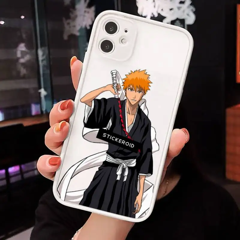 

Japanese Anime Bleach Phone Case Matte Transparent for iPhone 7 8 11 12 s mini pro X XS XR MAX Plus cover funda