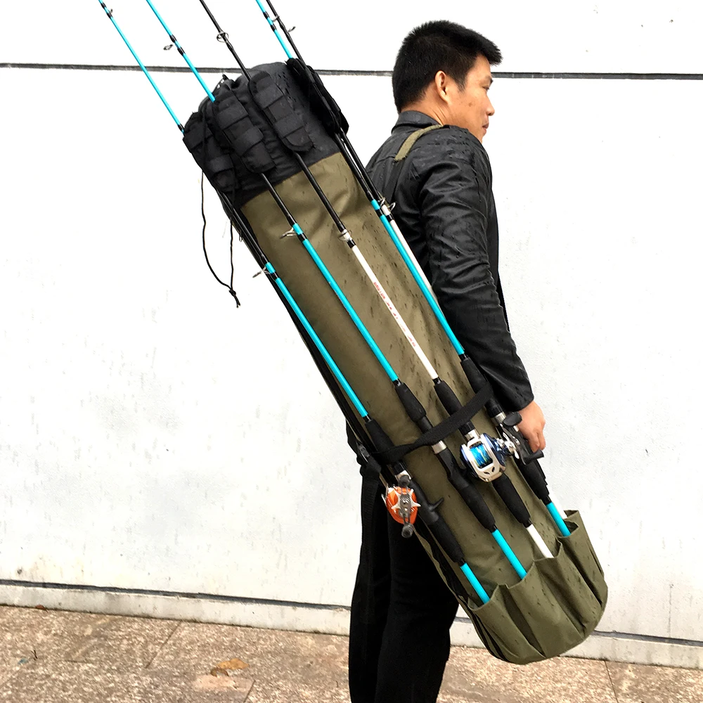 

GHOTDA Fishing Tackle Bag Nylon Fishing Bags Fishing Rod Bag Case Oxford Cloth Multifunctional Portable Large Capacity