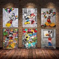 disney cartoon mickey minnie posters love life graffiti art canvas painting and prints for children room wall gift decor cuadros