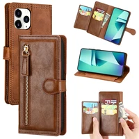 card multi function wallet type phone case for iphone 13 pro max leather protective shell shockproof back cover for iphone 13