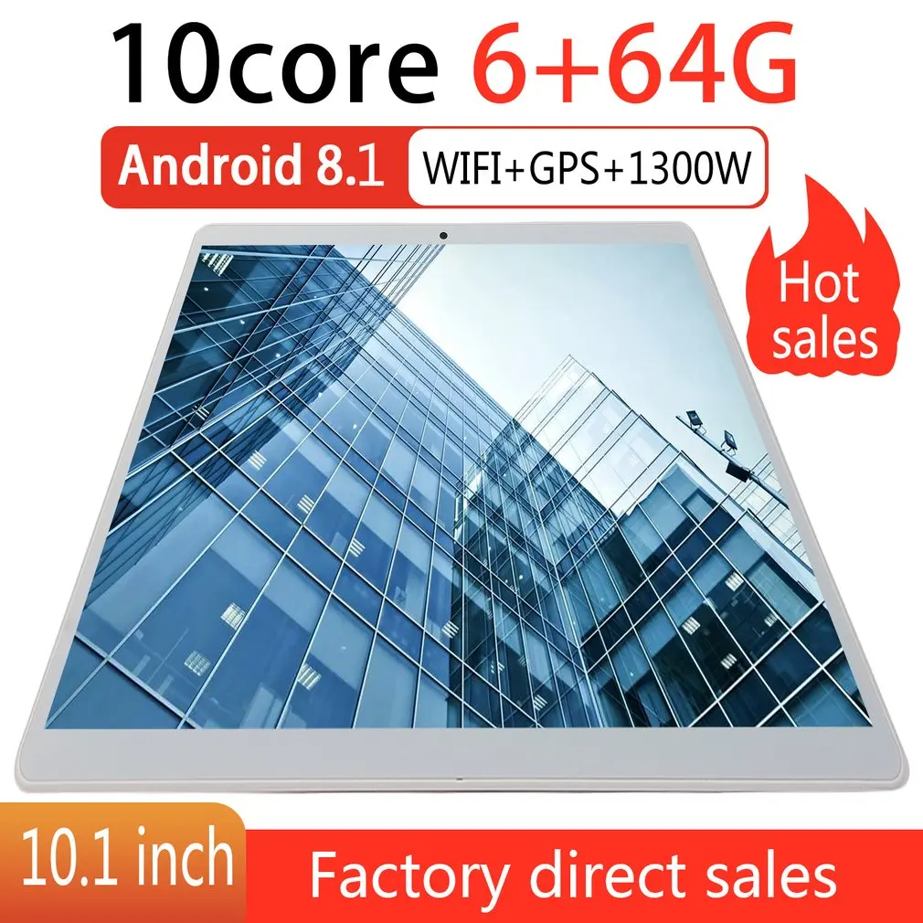 

V10 Classic Tablet 10.1 Inch HD Large Screen Android 8.10 Version Fashion Portable Tablet 6G+64G White Tablet
