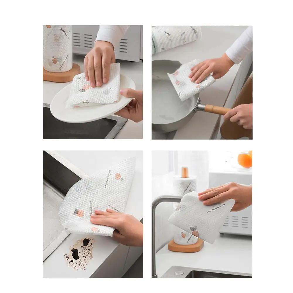 

3 Roll/150PCS Dishcloth Cellulose Sponge Cloths Eco-Friendly Reusable Cleaning Hand Towel for Kitchen Absorbent Dish Cloth