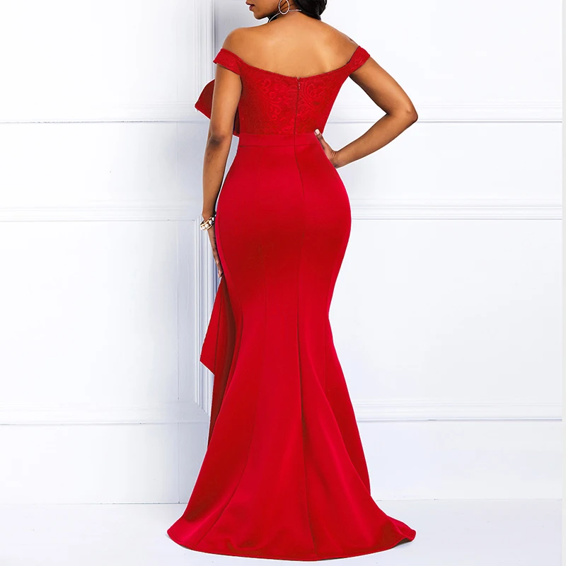 

MD Bodycon Sexy Women Dress Elegant African Ladies Mermaid Beaded Lace Wedding Evening Party Maxi Dresses 2021 New Year Clothes