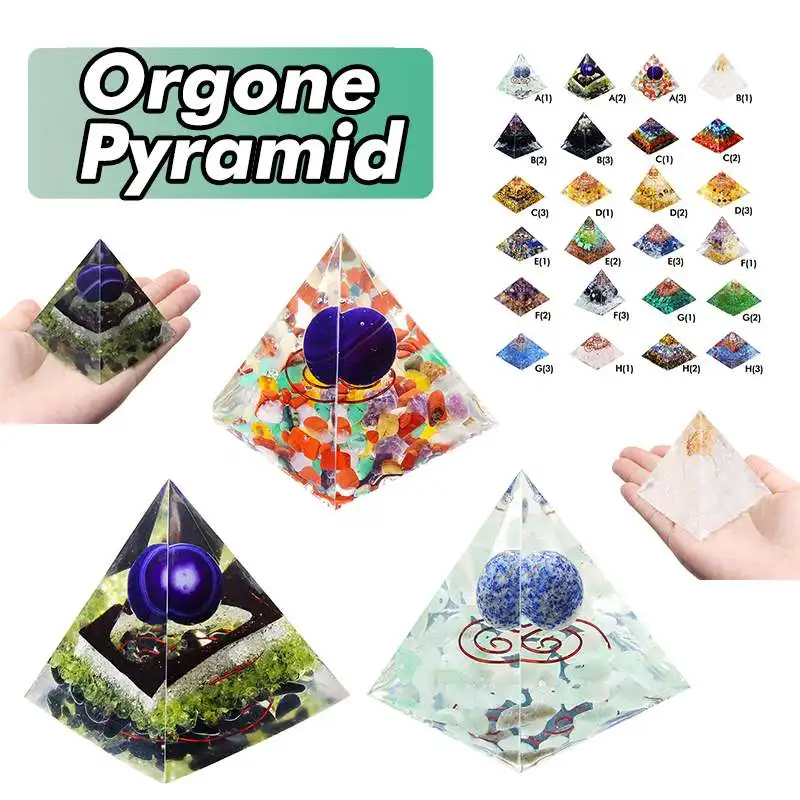 

24 Style Orgone Energy Converter Orgonite Pyramid Soothe The Soul Stone That Change The Magnetic Field Of Life Resin Jewelry