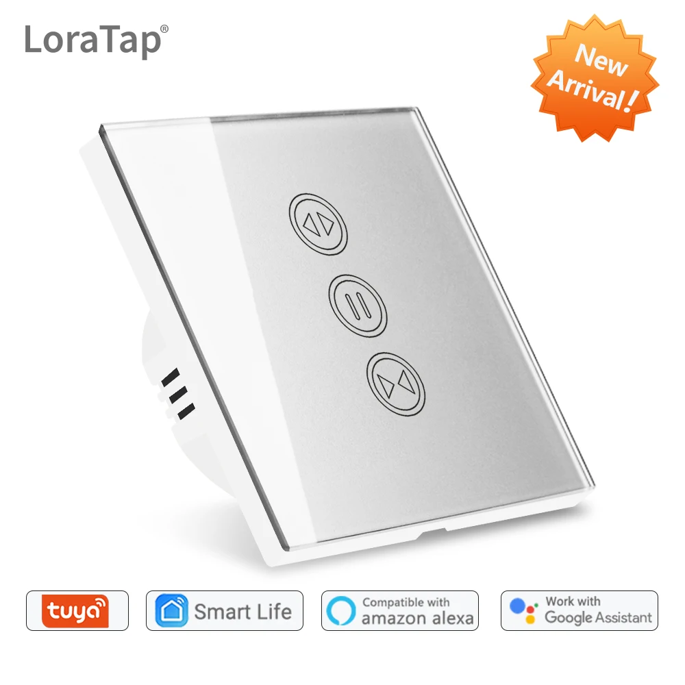 Tuya смарт WiFi занавес Выключатель серебряный цвет для рольставни Электрический