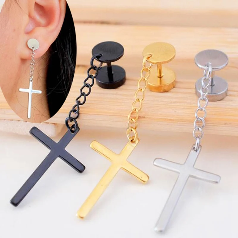 1 шт. длинные висячие серьги подвески из титановой стали