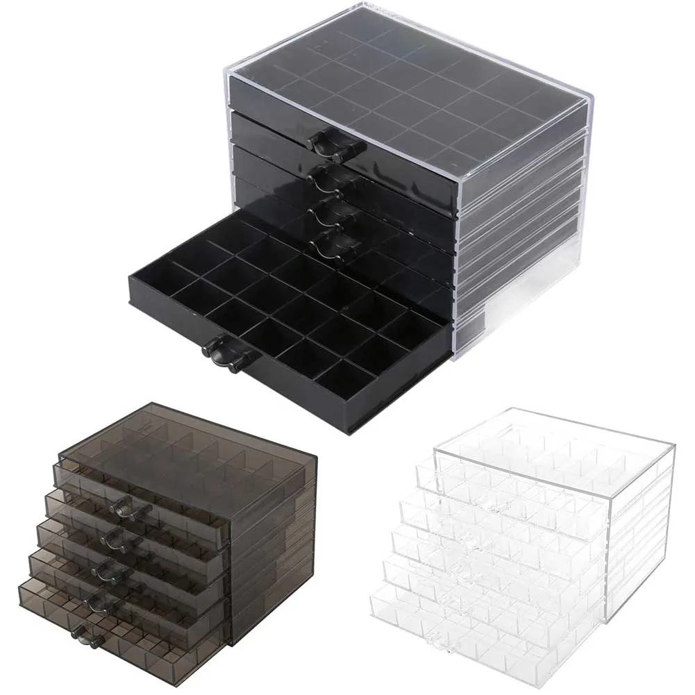 

120 Grids Drawer Type Box Manicure Tool Display Nail Art 5 Layer Large Capacity Holder Home Acrylic Empty Storage Case Organizer
