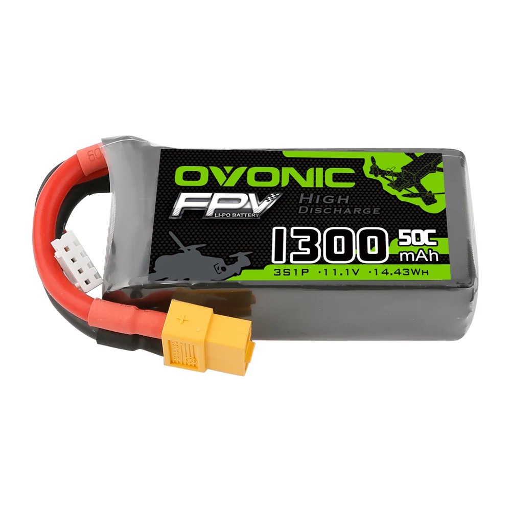 OVONIC 1300 мАч 50C Lipo 3S1P 11 1 В батарея XT60 разъем для 250 FPV рама RC Дрон Heli Quad лодка