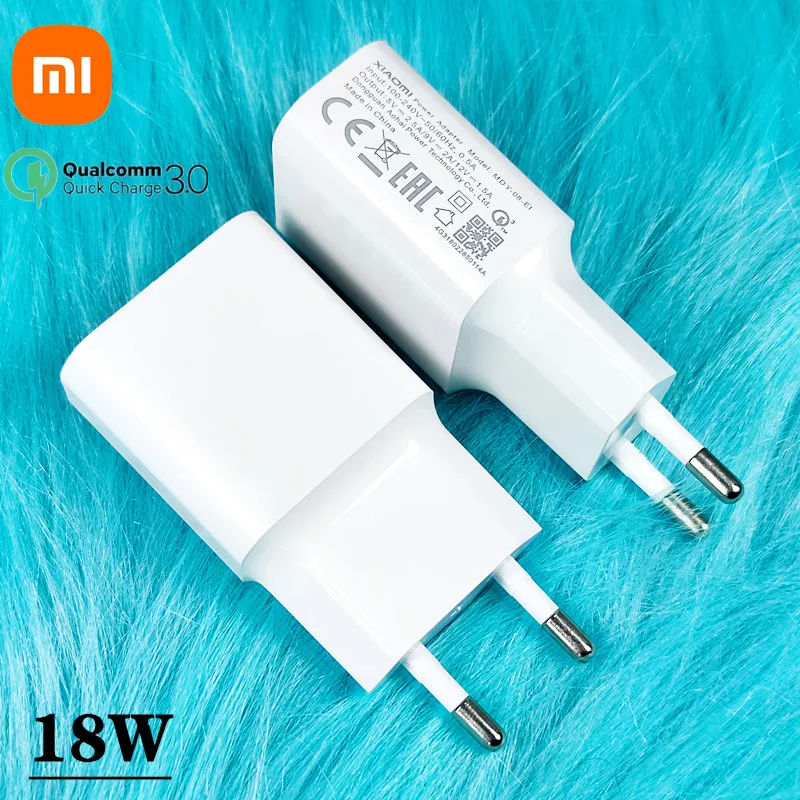 

18W charger Xiaomi EU Quick charger adapter USB Type C cable For Mi 8 9 SE 9 t pro Mix 3 A2 A3 redmi note 7 9 8