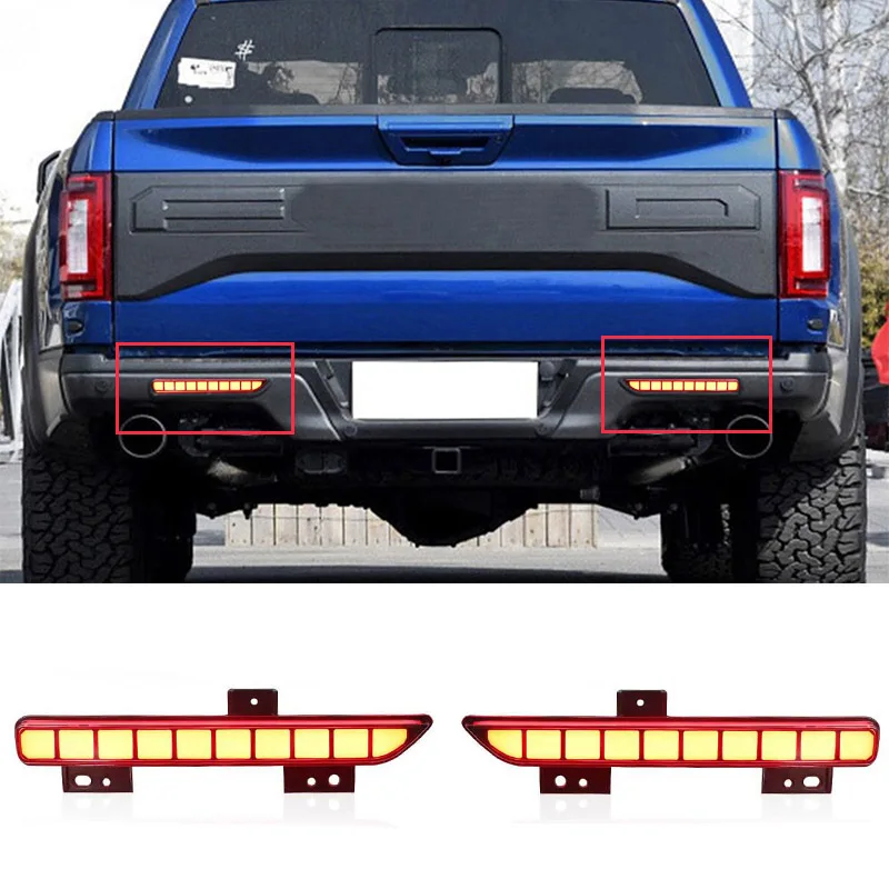 

Car Rear Bumper Light Modified Running Light Brake Light Reversing Light Turn Signal for Ford Raptor F150 2016-2018
