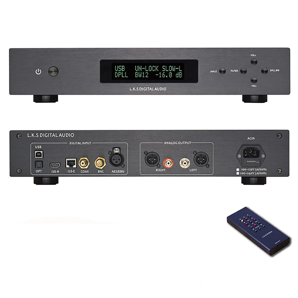 L.K.S аудио LKS MH DA004 Dual ES9038pro Flagship DAC DSD вход коаксиальный BNC AES EBU для DoP USB I2S оптический