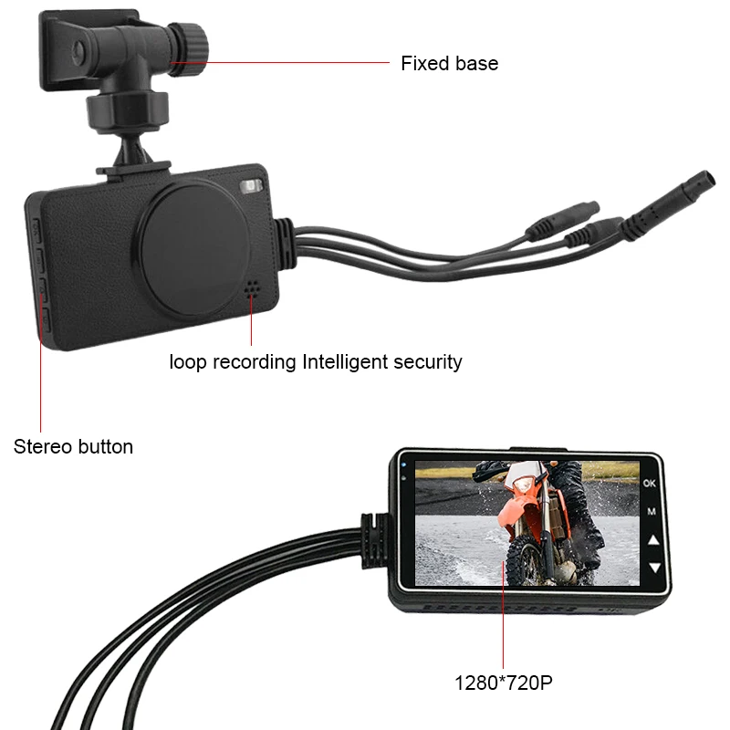 Видеорегистратор для езды на мотоцикле водонепроницаемая камера с двумя