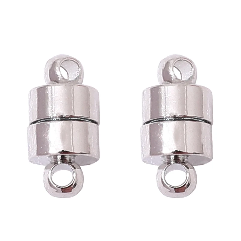 

Copper Plated Genuine Gold 18k hemispherical cylindrical magnet buckle DIY jewelry bracelet connecting buckle 4 sets