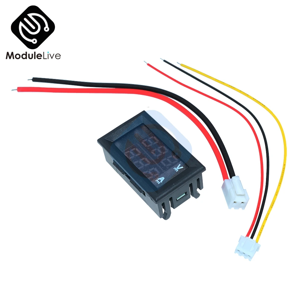 Мини цифровой вольтметр Амперметр постоянного тока 100 в 10 А Панель Ампер