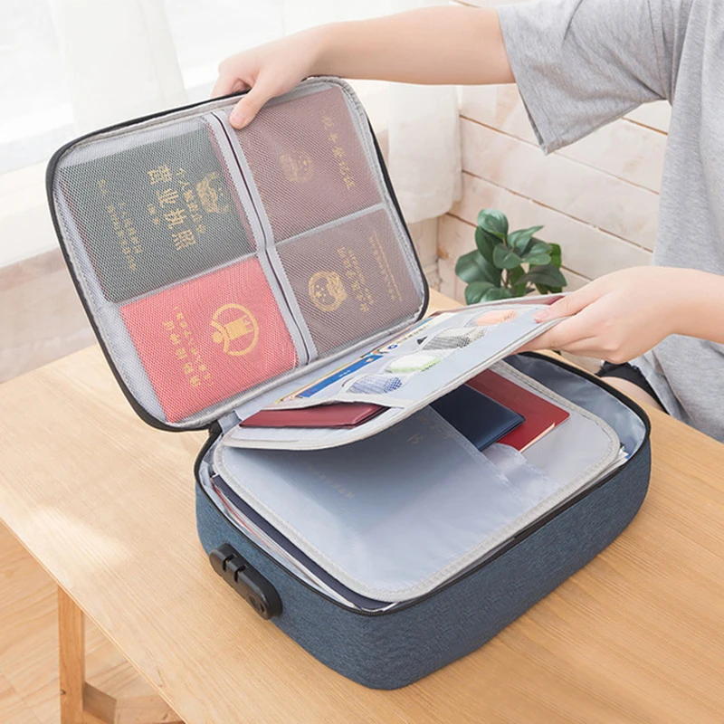 

Waterproof Briefcases Portable Office Travel File Card Storage Business Pouch Holder Large Capacity Document Organizer Bag Suff