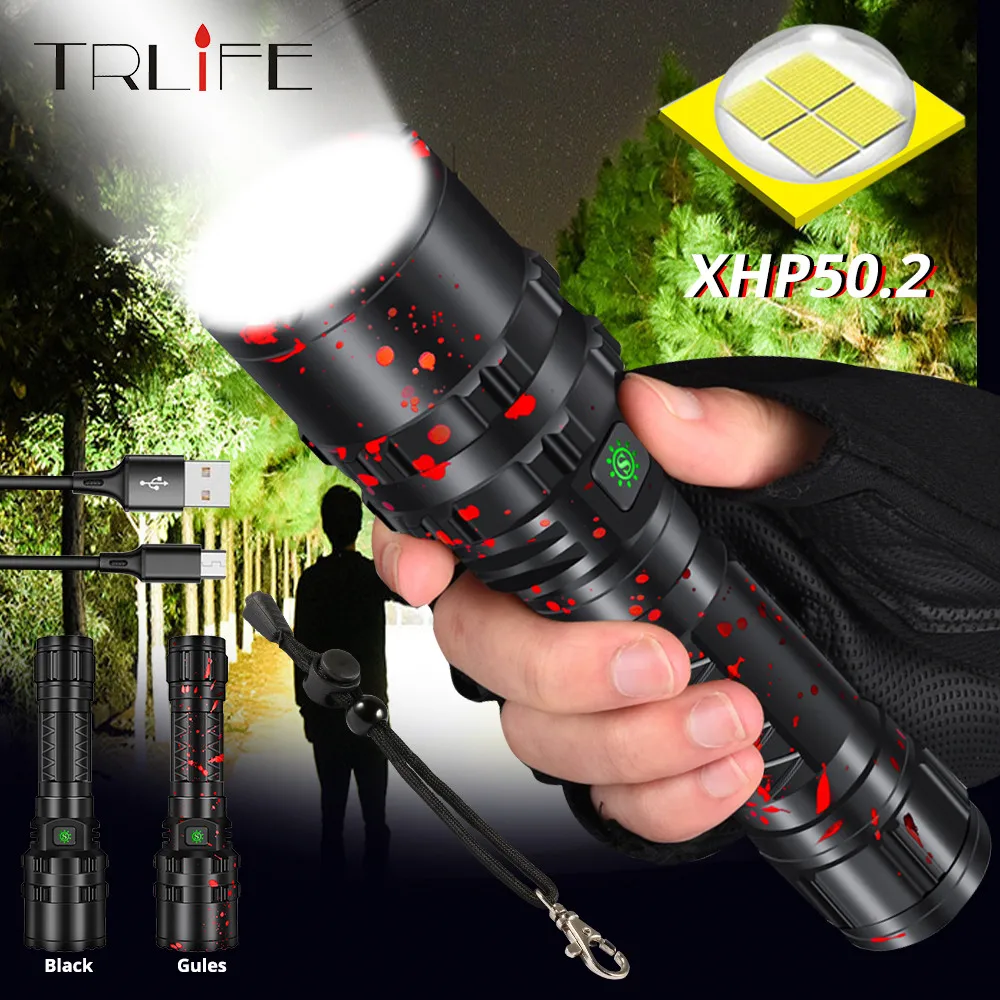 Мощный светодиодный фонарь XHP50.2 Xlamp алюминиевый охотничий водонепроницаемый L2 с 5