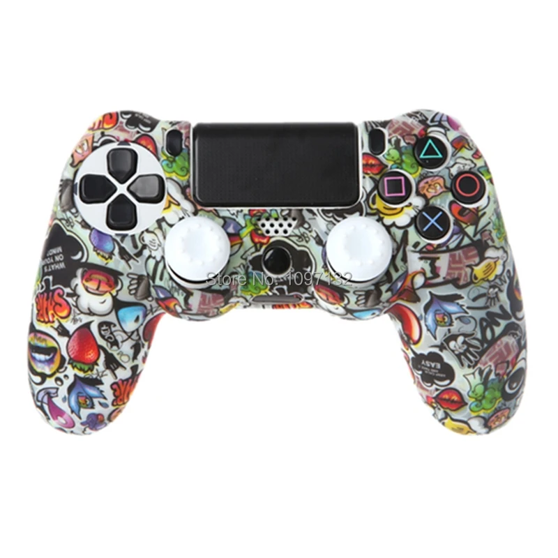 PS4 Камуфляжный силиконовый защитный чехол для sony Playstation 4 контроллер для Dualshock 4 Slim Pro геймпад - Цвет: camo E