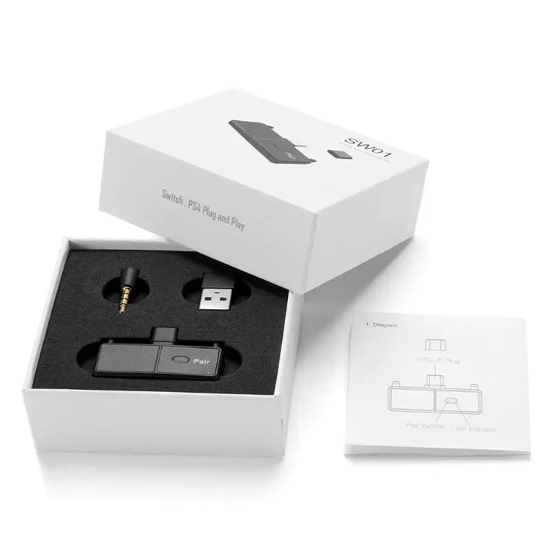 Durable Bluetooth Adapter Delicate Texture Bluetooth 5.0 USB Type-C Audio Transmitter Adapter for Nintend Switch PS4 TV PC