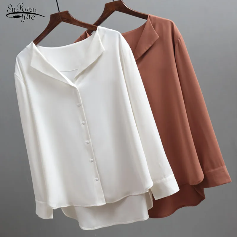 Blusa Осенняя Новинка 2020 Женская Шифоновая Блузка офисная Дамская свободная одежда