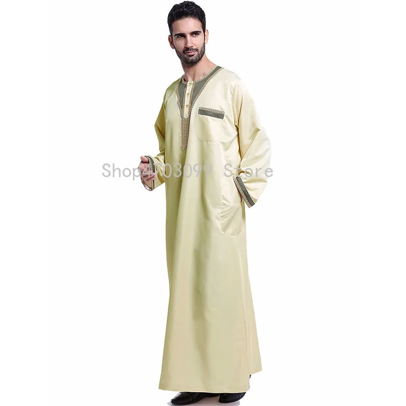 Arab Muslim Clothing for Men Turkey Male Galabia Thobe Arabic Islamic Abayas Pakistan Dubai Indian Loose Kaftan Robe Prayer Suit