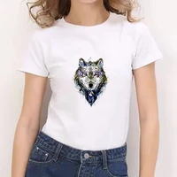 women 2021 wolf and lion totem art make up 90s ladies lady t shirts top t shirt ladies womens graphic female tee t shirt