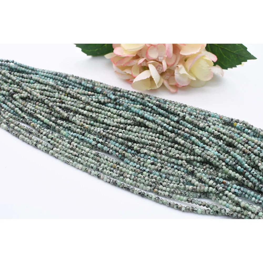

2x4mm Natural Faceted Tianshan Blue Round stone beads For DIY Bracelet Necklace Jewelry Making Strand 15"