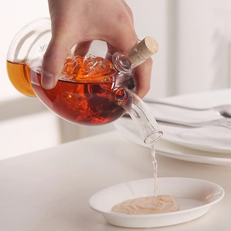 Двойные стенки Стекло бутылка оливкового масла заливщик Кухонные