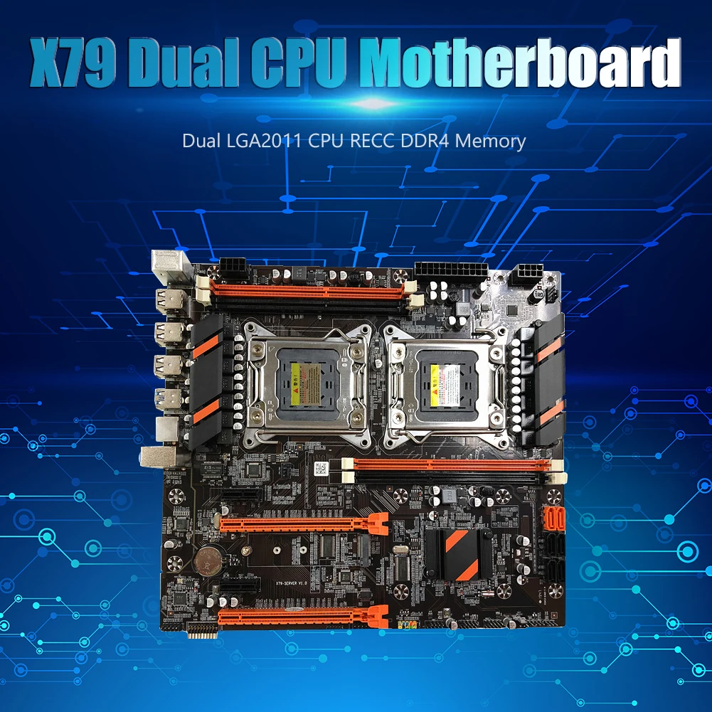 Verkauf X79 Dual Cpu Desktop-Computer Motherboard Lga 2011 16 Usb Port Ddr3 Sata Pcie X16 Pubg Spiel Motherboard