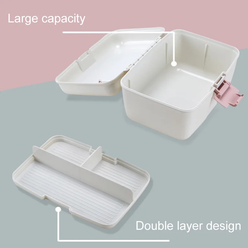 

First Aid Storage Box Home Medical Box Empty Large Capacity Medicine Portable Medical Health Pill Case Plastic