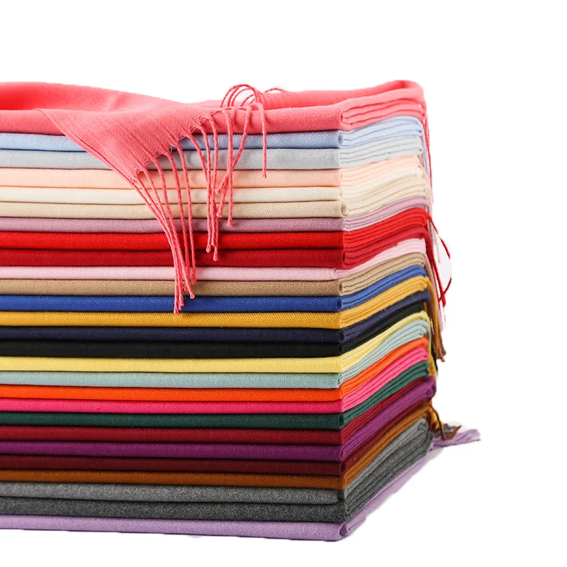 

Ladies Solid Color Scarf Red Shawl Keep Warm Autumn And Winter Bib Lmitation Cashmere