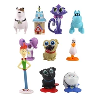 12pcsset disney puppy dog pals bingo rolly bob miniature figurine pvc figure collectible model toy birthday gift for kids