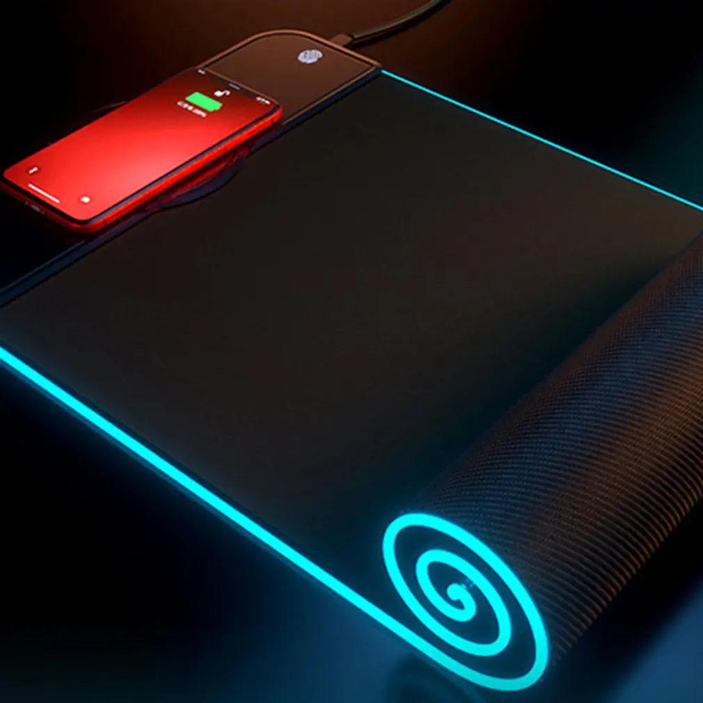 

800*300*4mm Wireless Charging RGB Mouse Pad Lighting Game Mouse Pad Large Size Waterproof Quick Charging Macbook Computer