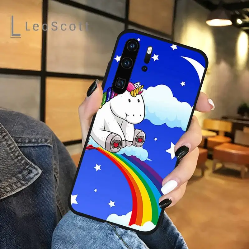 

Rainbow Unicorn Phone Case For Huawei honor Mate P 9 10 20 30 40 Pro 10i 7 8 a x Lite nova 5t
