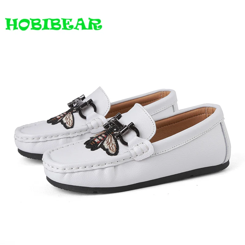 HOBIBEAR Hot Sale Boy Loafers Shoes For Kid Handmade Children Slip On Casual Shoe Designer Girls Kids Flats Leather | Детская одежда и