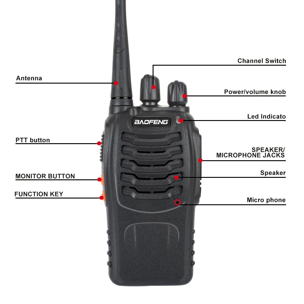 Free shipping 2pcs/lot baofeng walkie takie BF-888S UHF 400-470MHz ham amateur radio baofeng 888s VOX radio with Earpiece images - 6