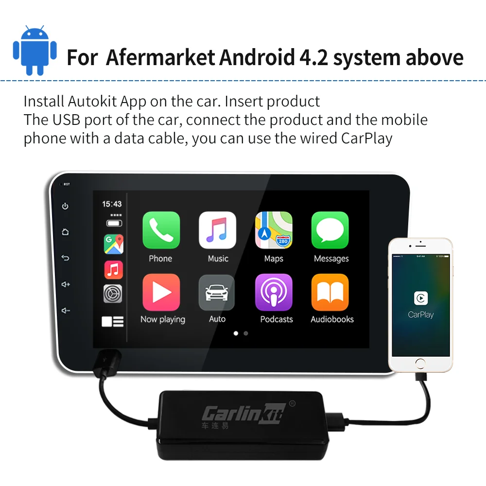 Carlinkit беспроводной Apple CarPlay /Android Auto Carplay Smart Link USB ключ для Android Navigation Player Mirrorlink /IOS 14| |
