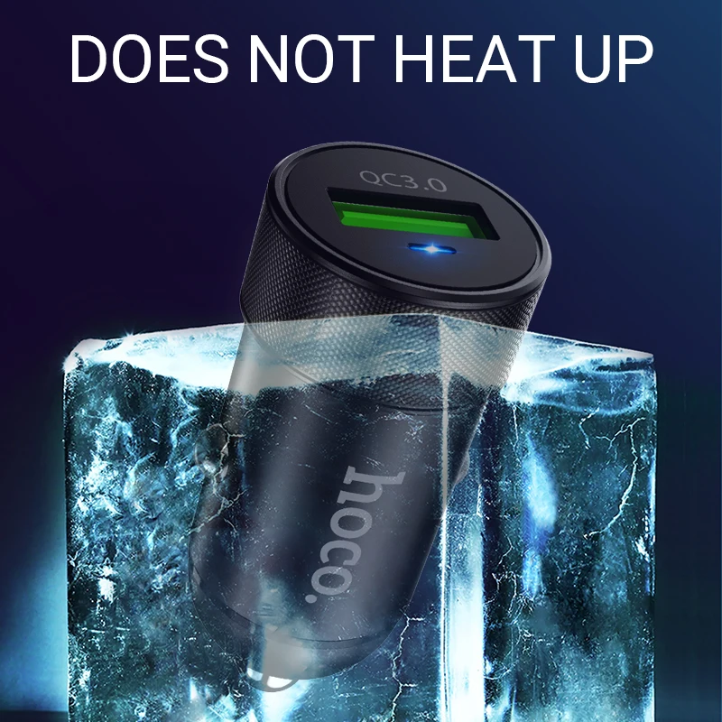 hoco автомобильная зарядка QC3.0 QC2.0 FCP AFC один порт USB металлический портативный
