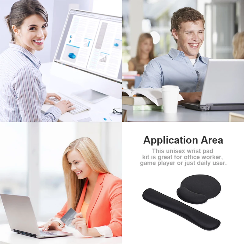 

Memory Foam Keyboard Mouse Mat Gel Gaming Keyboard and Mouse Wrist Rest Mat Pad Ergonomic Wrist Support Pad for Computer
