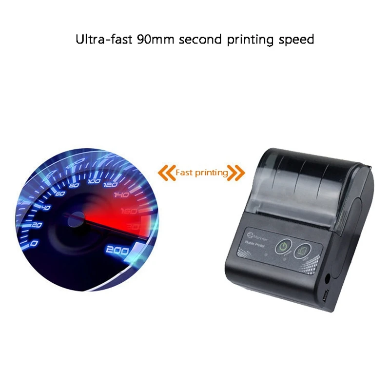 

Bluetooth Label Printer Portable 4X6 Free Edit Printing Width 30mm Thermal Printer for Market Restaurant Receipt