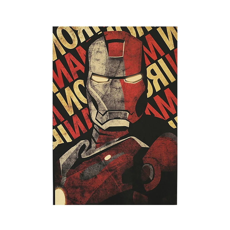 1 шт. кино Железный человек Ретро плакат на крафт бумаге домашнее барное кафе