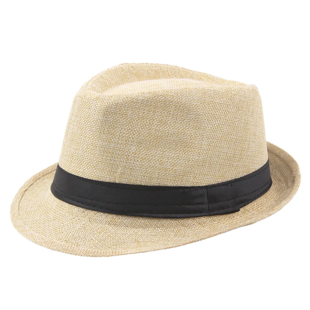 

Bucket Hat Jazz Hat Men's Breathable Linen Top Hat Outdoor Sun Hat Curlystraw Hat Chapeau Femme 2021