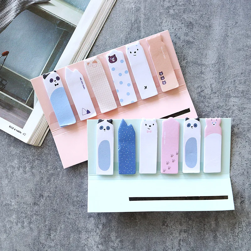

2021 New Kawaii Post-it Cartoon Stickers N Times Stickers Writing Memo Pad Cute Office School Supplies Wholesale Gifts